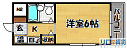 HR下新庄 1Kの間取図画像