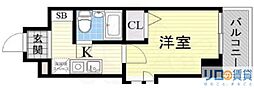 エスリード新大阪 1Kの間取図画像