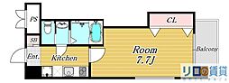 Luxe新大阪1 1Kの間取図画像