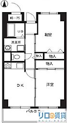 ラフィネ淀川 2DKの間取図画像