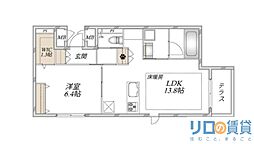 (仮称)北区本庄西2丁目へーベルメゾン 1LDKの間取図画像