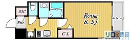 リッツ新大阪 1Kの間取図画像