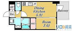 大阪市淀川区西宮原1丁目マンション 1DKの間取図画像