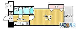 Luxe新大阪1 1Kの間取図画像