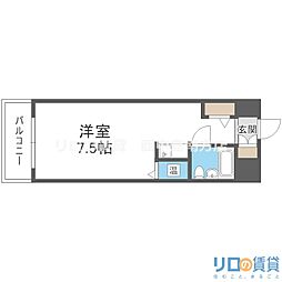 コボリマンション新大阪 ワンルームの間取図画像