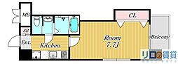 Luxe新大阪2 1Kの間取図画像