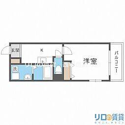 IF柴島 1Kの間取図画像