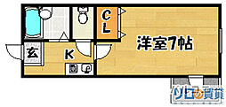 ミングル豊新セリオ 1Kの間取図画像