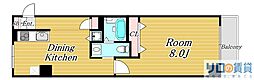 CRUM-1 1DKの間取図画像
