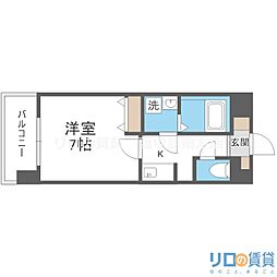 クレアート新大阪PanLoop 1Kの間取図画像