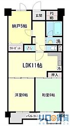 コボリマンション新大阪 2SLDKの間取図画像