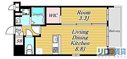 Luxe新大阪西 1LDKの間取図画像