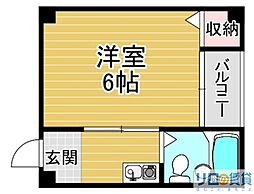 メゾンロレアール 1Kの間取図画像
