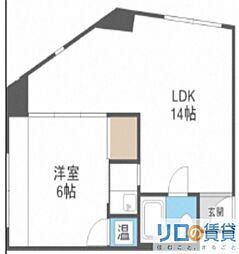 ステュディオ新御堂 1LDKの間取図画像