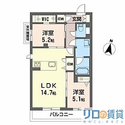 ラ・メゾン・ボナール 2LDKの間取図画像