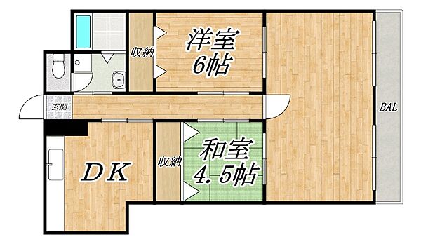 メガロコープ平野 2号棟 533｜大阪府大阪市平野区平野宮町1丁目(賃貸マンション3DK・5階・66.52㎡)の写真 その2