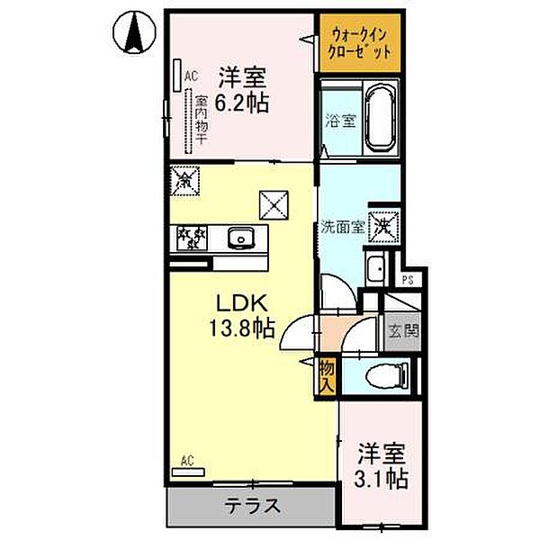 Clashist平野西East 101｜大阪府大阪市平野区平野西6丁目(賃貸アパート2LDK・1階・54.63㎡)の写真 その2