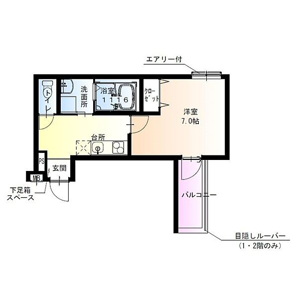 フジパレス平野郷V番館 202｜大阪府大阪市平野区平野上町1丁目(賃貸アパート1K・2階・27.09㎡)の写真 その2