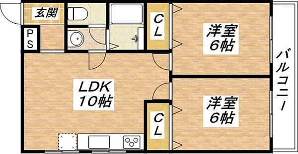 フジマンション 302｜大阪府大阪市平野区平野市町2丁目(賃貸マンション2LDK・3階・45.00㎡)の写真 その2