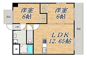 anela加美北 701 ｜ 大阪府大阪市平野区加美北1丁目（賃貸マンション2LDK・7階・53.35㎡） その2