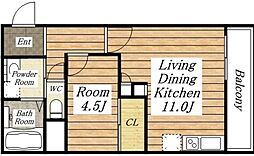 casa felice 5階1LDKの間取り