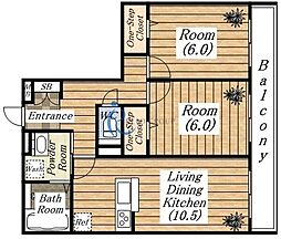 ティエラ 2LDKの間取図画像
