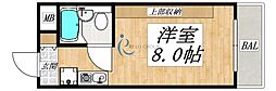 スチューデント平野 1Kの間取図画像