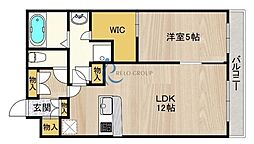 カーサフェリーチェ 1LDKの間取図画像