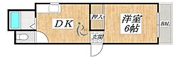 OK平野ハイツ 1DKの間取図画像
