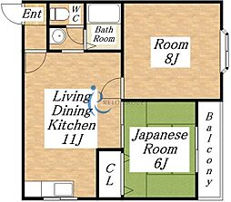 日栄ビル3号館 2LDKの間取図画像