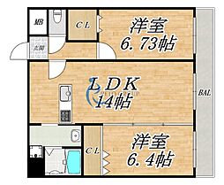 anela加美北 2LDKの間取図画像