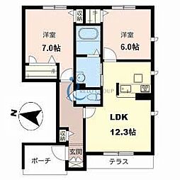 プライム・コート2 3LDKの間取図画像