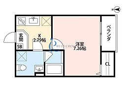 ts-001 1Kの間取図画像