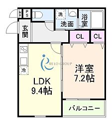 大阪市東住吉区今川7丁目アパート 1LDKの間取図画像
