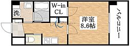 KAUNISHIRANO 1Kの間取図画像