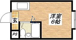 グランドハイツ平野西 ワンルームの間取図画像