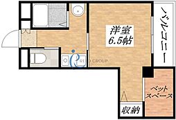 キンキ宝ハイツ 1Kの間取図画像