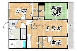 ワカイシビック第一ハイツ 3LDKの間取図画像