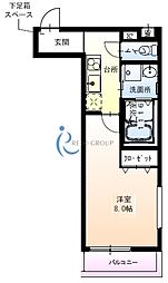 フジパレス平野上町2番館 1Kの間取図画像