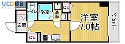ヘスティア 1Kの間取図画像