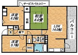 アンシャンテ平野 3LDKの間取図画像