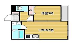 セレニティ加美南A棟 1LDKの間取図画像