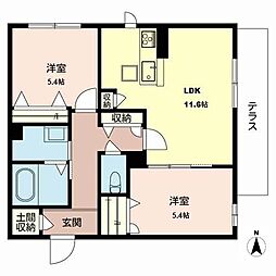 シャーメゾンマキ 2LDKの間取図画像