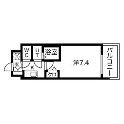 フォーリアライズ天王寺ヴァロール 1Kの間取図画像