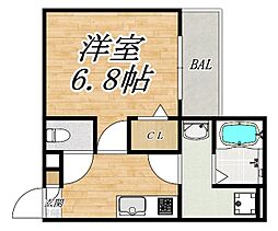 アバンティオ平野市町2 1Kの間取図画像