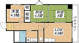 グローリー飛鳥 3LDKの間取図画像