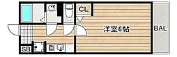 (仮称)REGIA衣摺 A棟 1Kの間取図画像