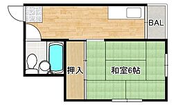 西今川728ハイツ 1Kの間取図画像
