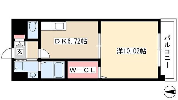 オレンジスクエア ｜愛知県名古屋市東区筒井3丁目(賃貸マンション1DK・4階・40.85㎡)の写真 その2