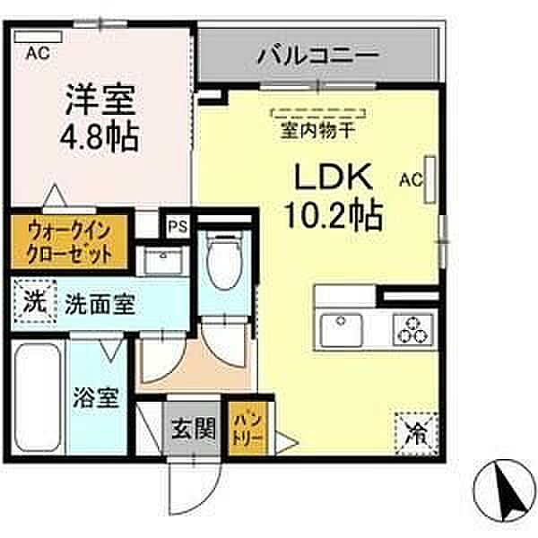 グレイス ｜愛知県名古屋市東区大幸2丁目(賃貸アパート1LDK・2階・37.97㎡)の写真 その2